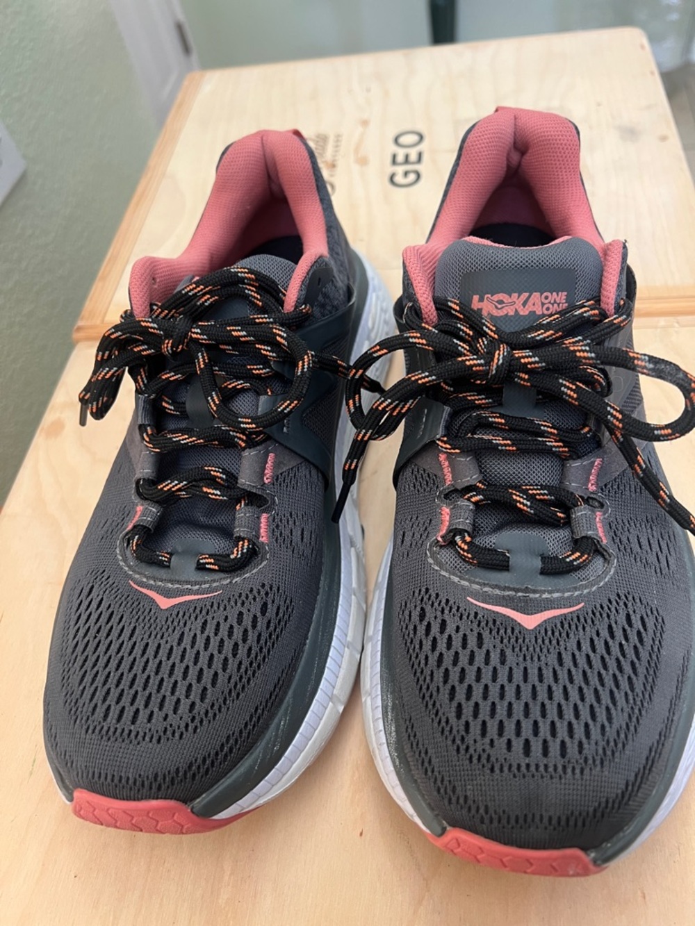 Hoka One One Gaviota 2 Women’s Gray and Pink Athletic Running Shoes